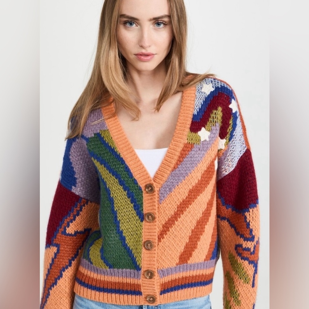 NWT MOTHER The Button Cardigan in Good Trip - Size L